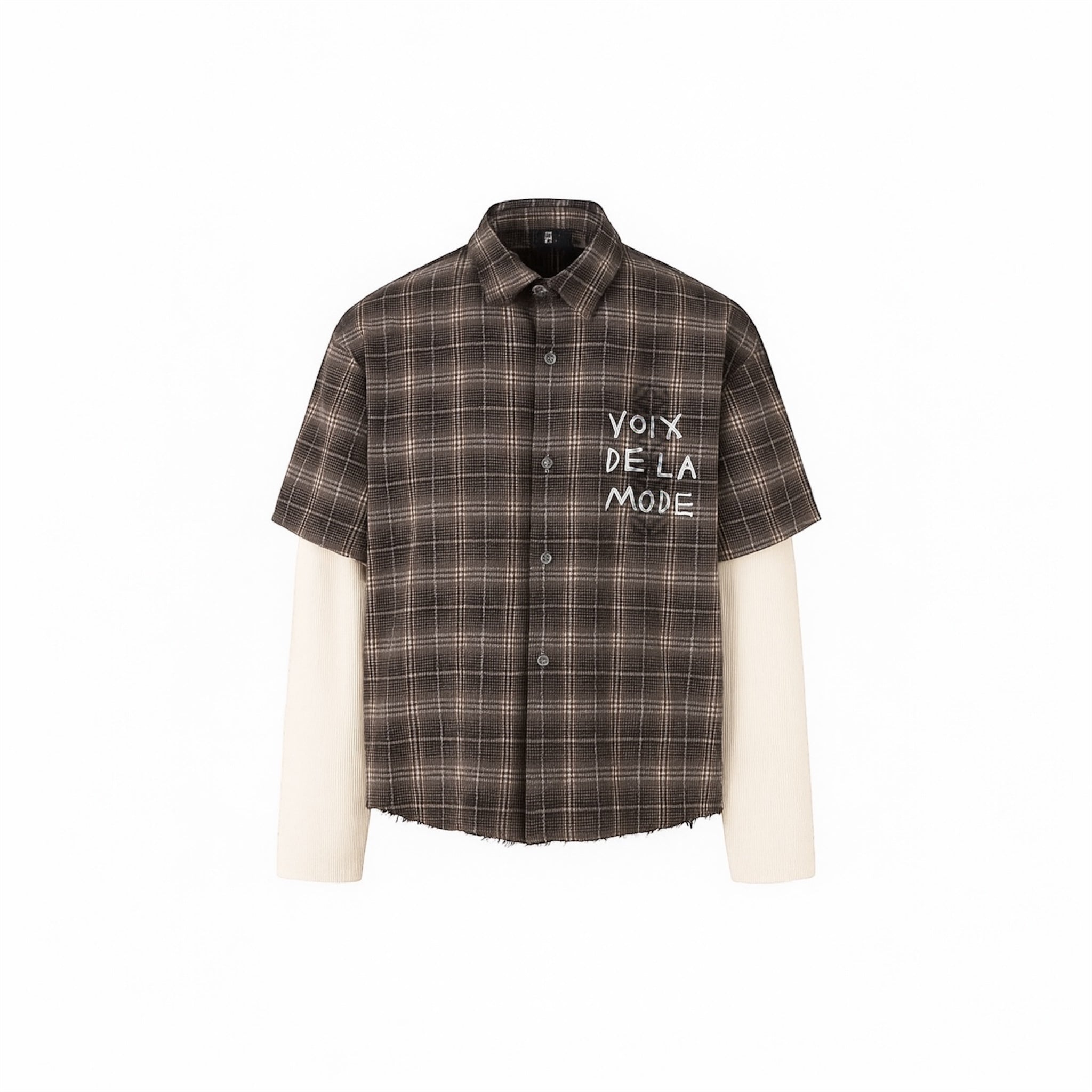 Off white x Mocha Double-layered plaid shirt