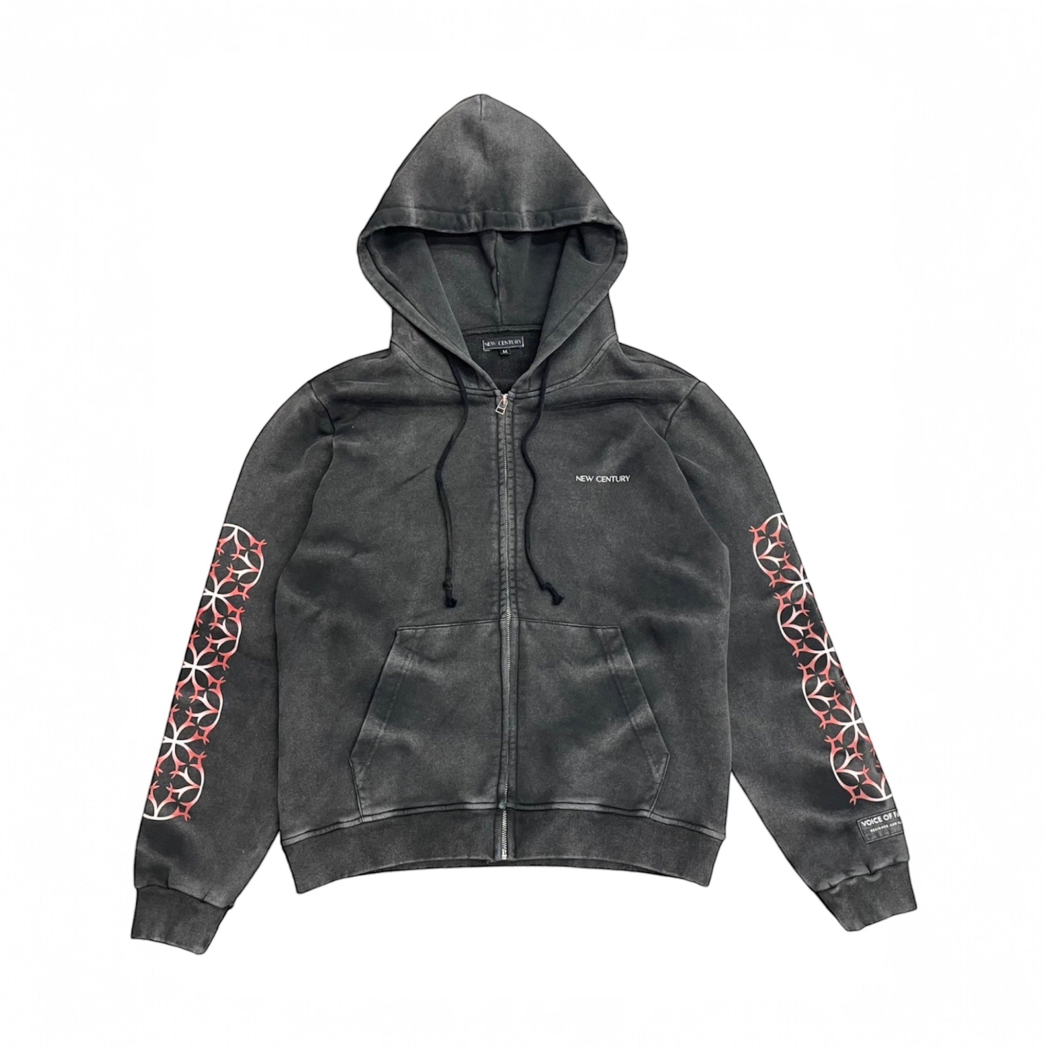 Washed Noir Zip up hoodie