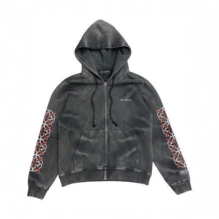 Washed Noir Zip up hoodie