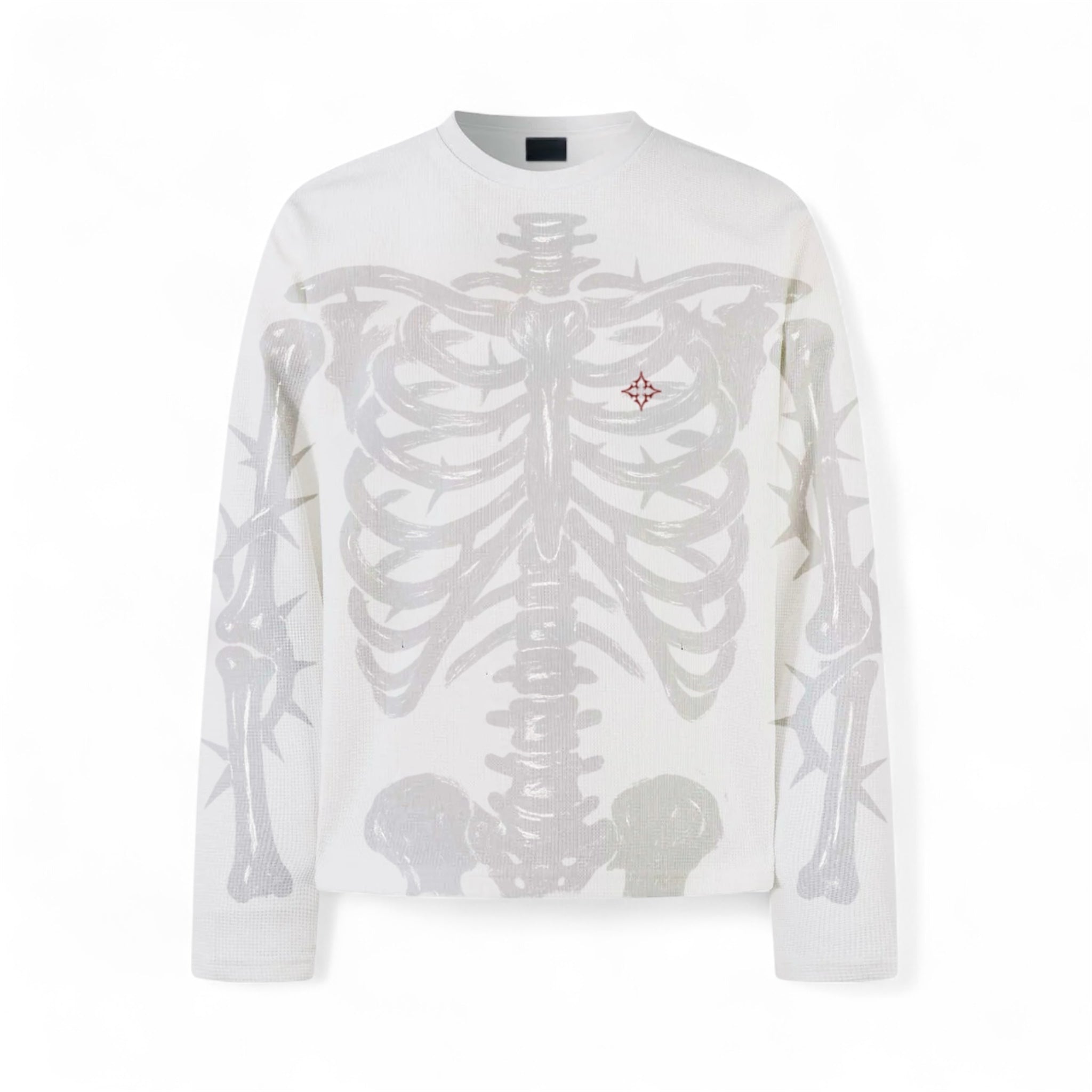 Skeleton long sleeve waffle T-shirt