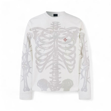Skeleton long sleeve waffle T-shirt