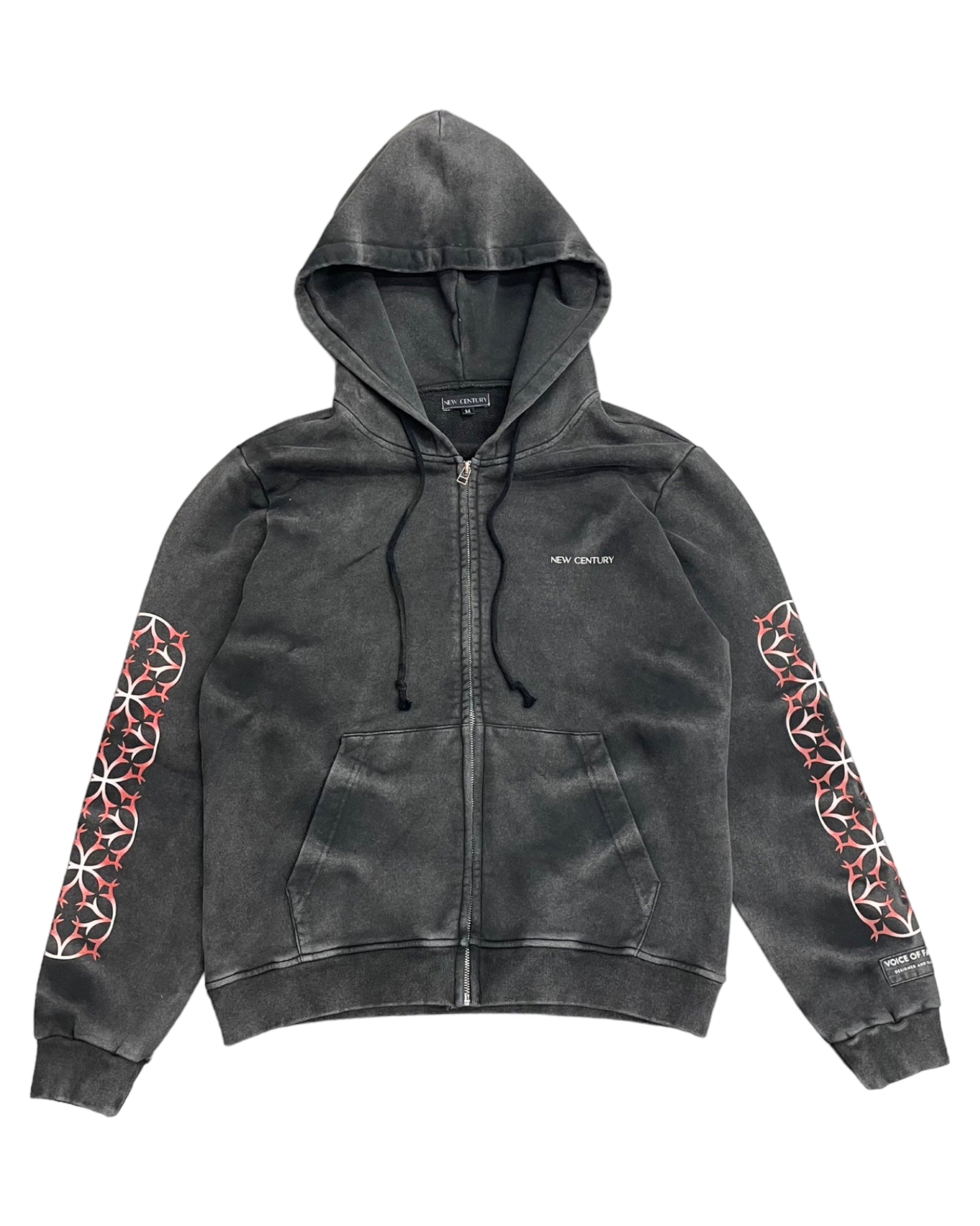 Washed Noir Zip up hoodie