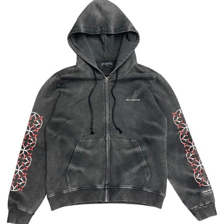 Washed Noir Zip up hoodie